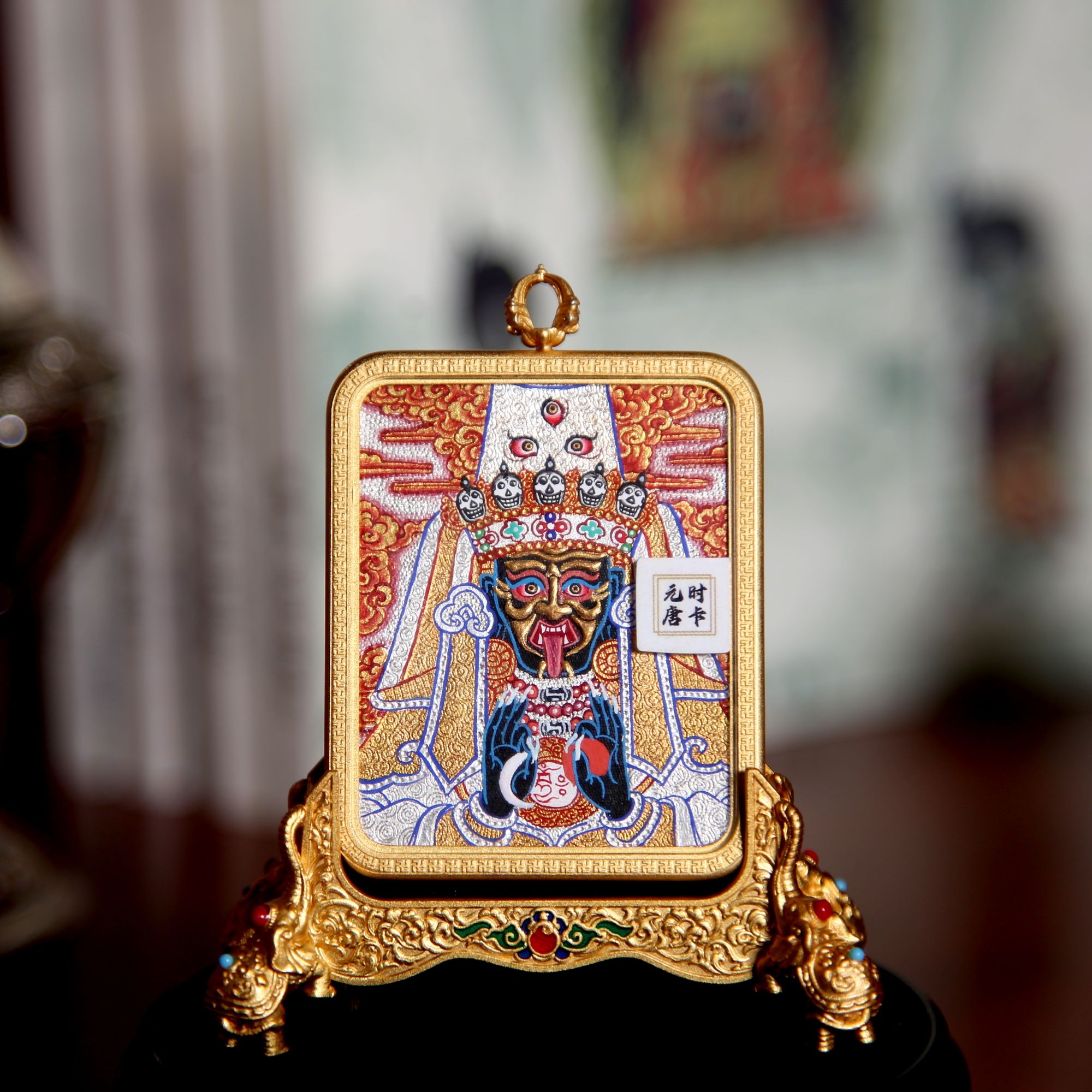 【扎基拉姆】原创纯手工独版唐卡青海热贡纯手绘唐卡吊坠挂饰