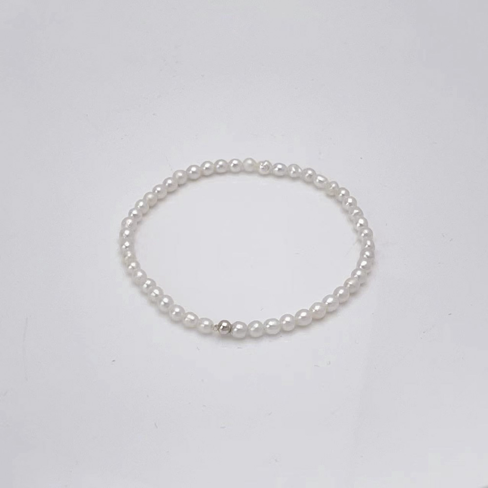 【星河】3-4mm淡水珍珠手链轻奢时尚白色小米珠气质DSL00581  