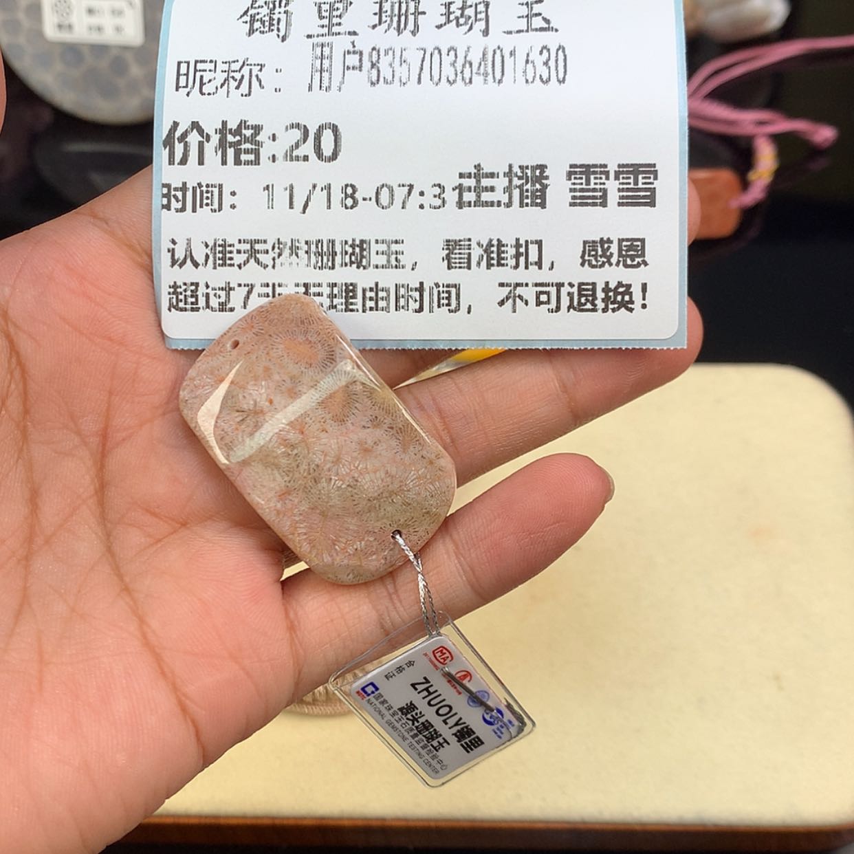 【闪购商品】颈饰未镶嵌硅化珊瑚（珊瑚玉）用****0