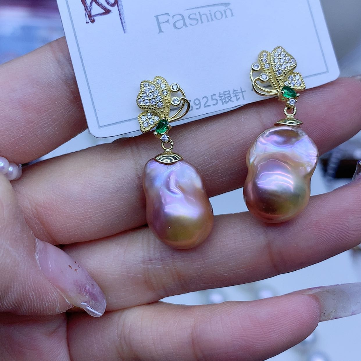 【闪购商品】淡水珍珠耳饰银S925镶嵌