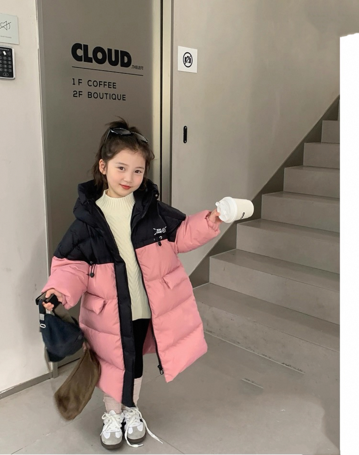 （瑕疵）儿童加长款显白羽绒服