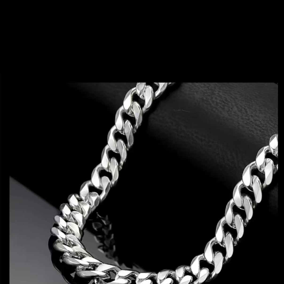 足银手链 990纯银手链时尚男女通用正品马鞭链银首饰