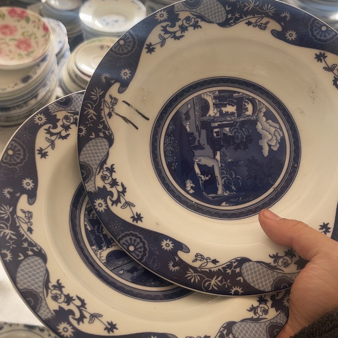 碗8寸深盘两个陶瓷陶瓷