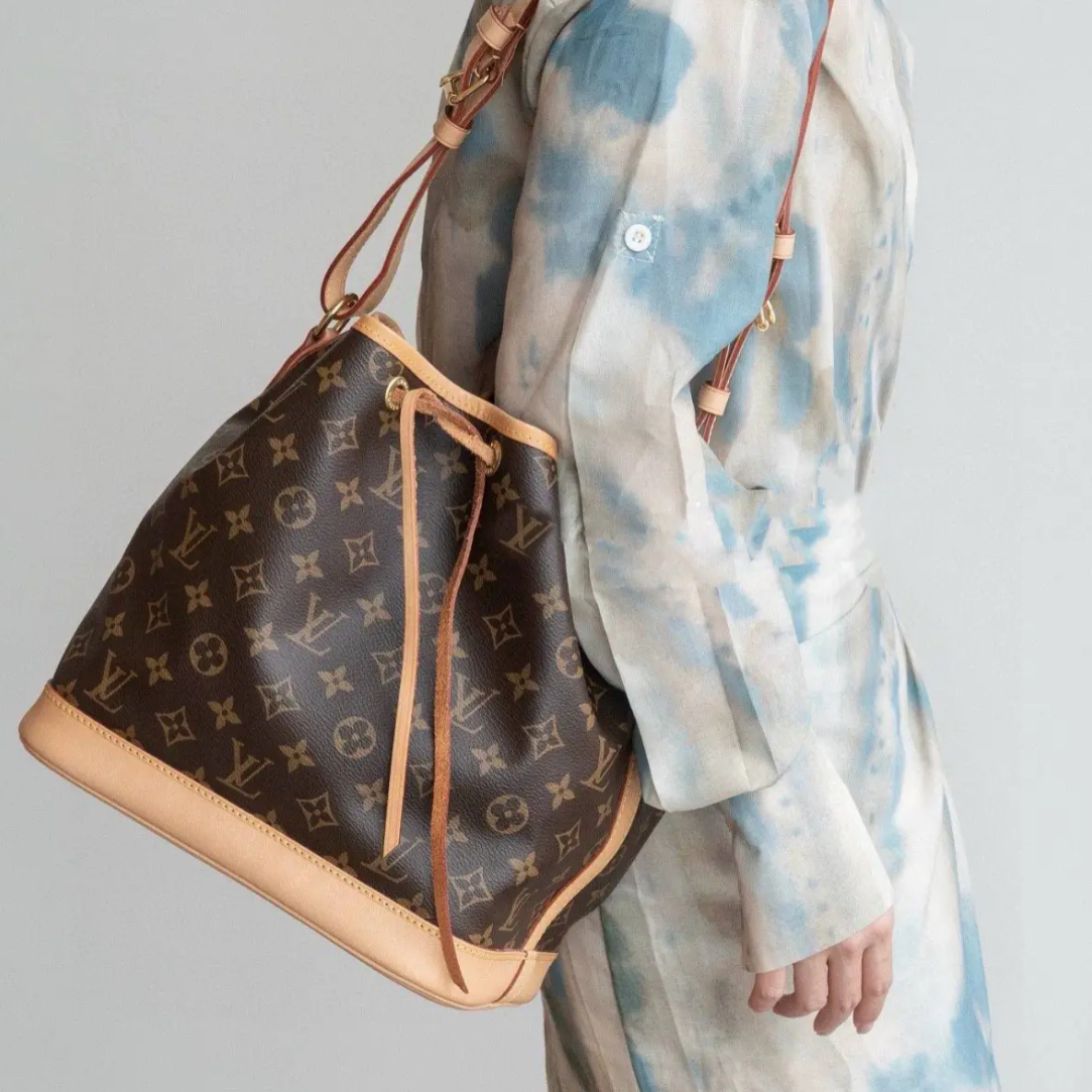 95新 LouisVuitton/路易威登 noe中号水桶/芯片款/全原白皮好成色