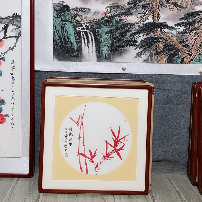 【闪购商品】国画书画作品带框65×65厘米