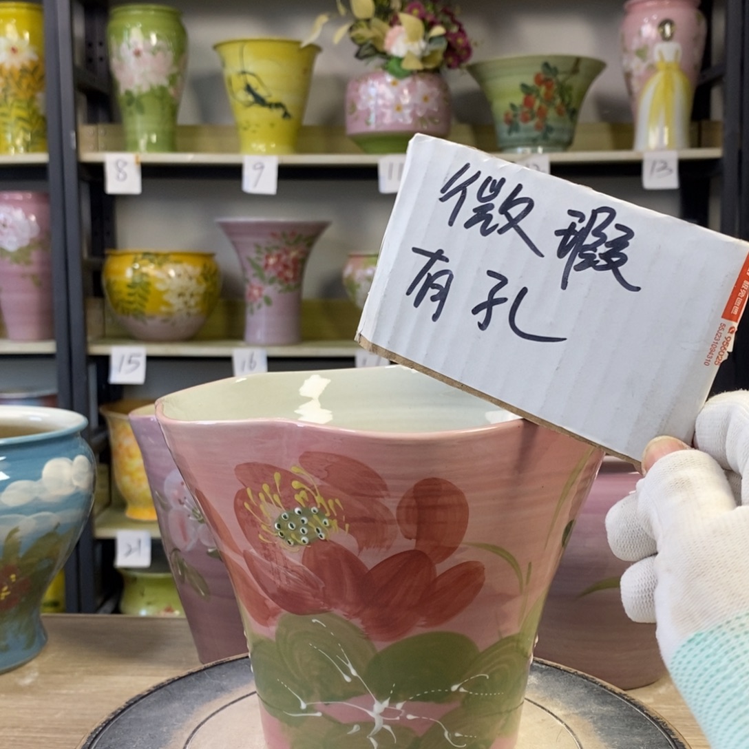 景德镇手工手绘陶瓷花盆