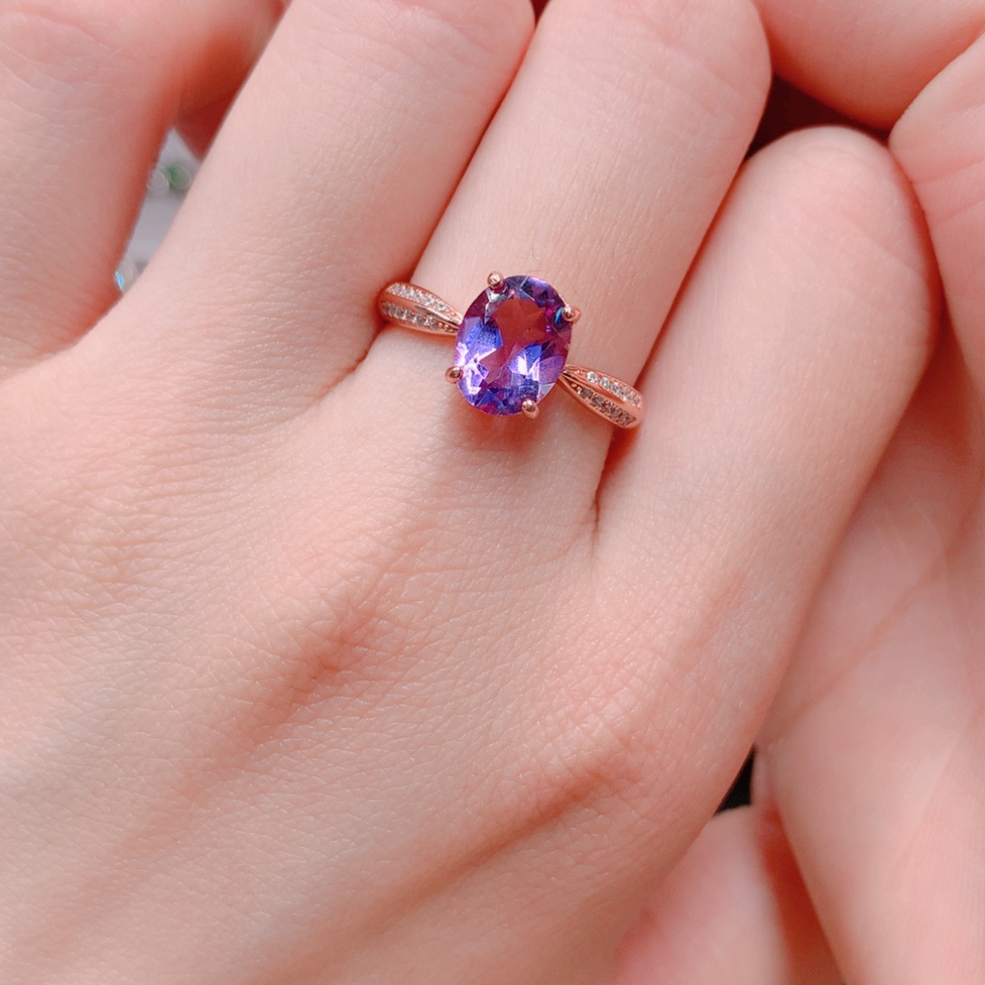 戒指银S925镶嵌水晶戒指