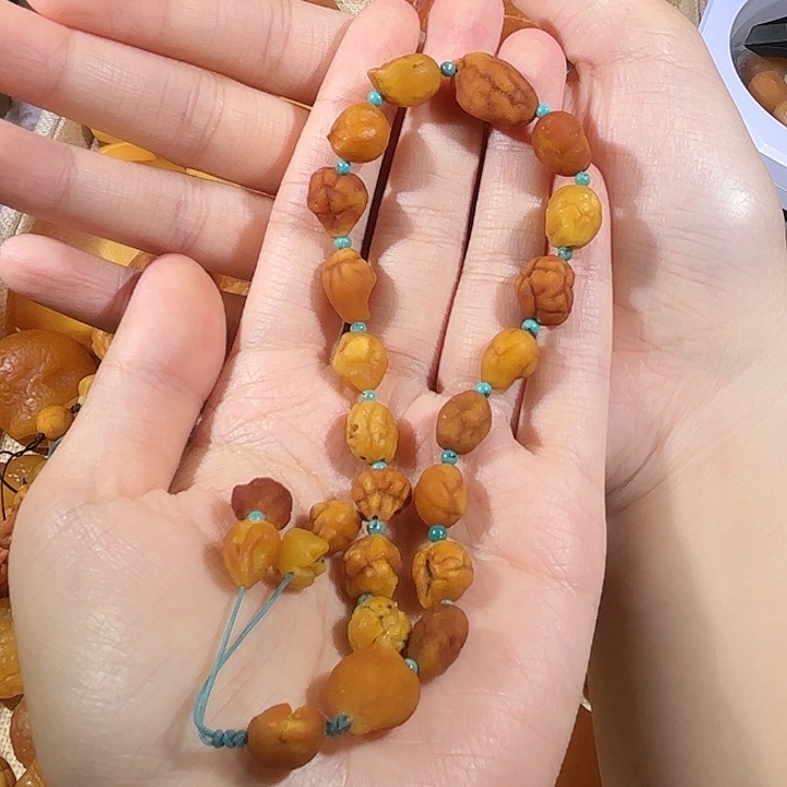 琥珀未镶嵌颈饰蜜蜡海漂脑纹手持