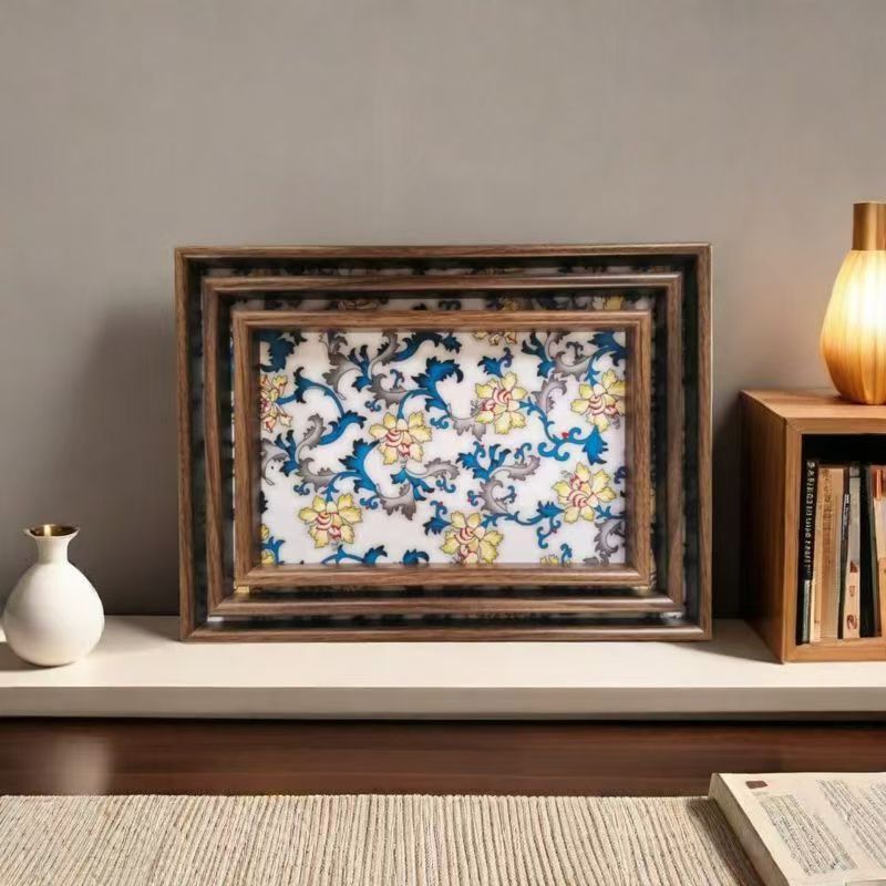 大款高档复古托盘首饰收纳唐卡展示轻奢木质长方形入户玄关摆放盘