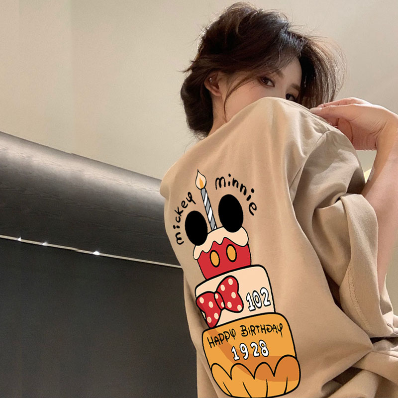 港味新款卡通图案潮牌宽松t恤2026上衣女款纯棉短袖情侣装半袖