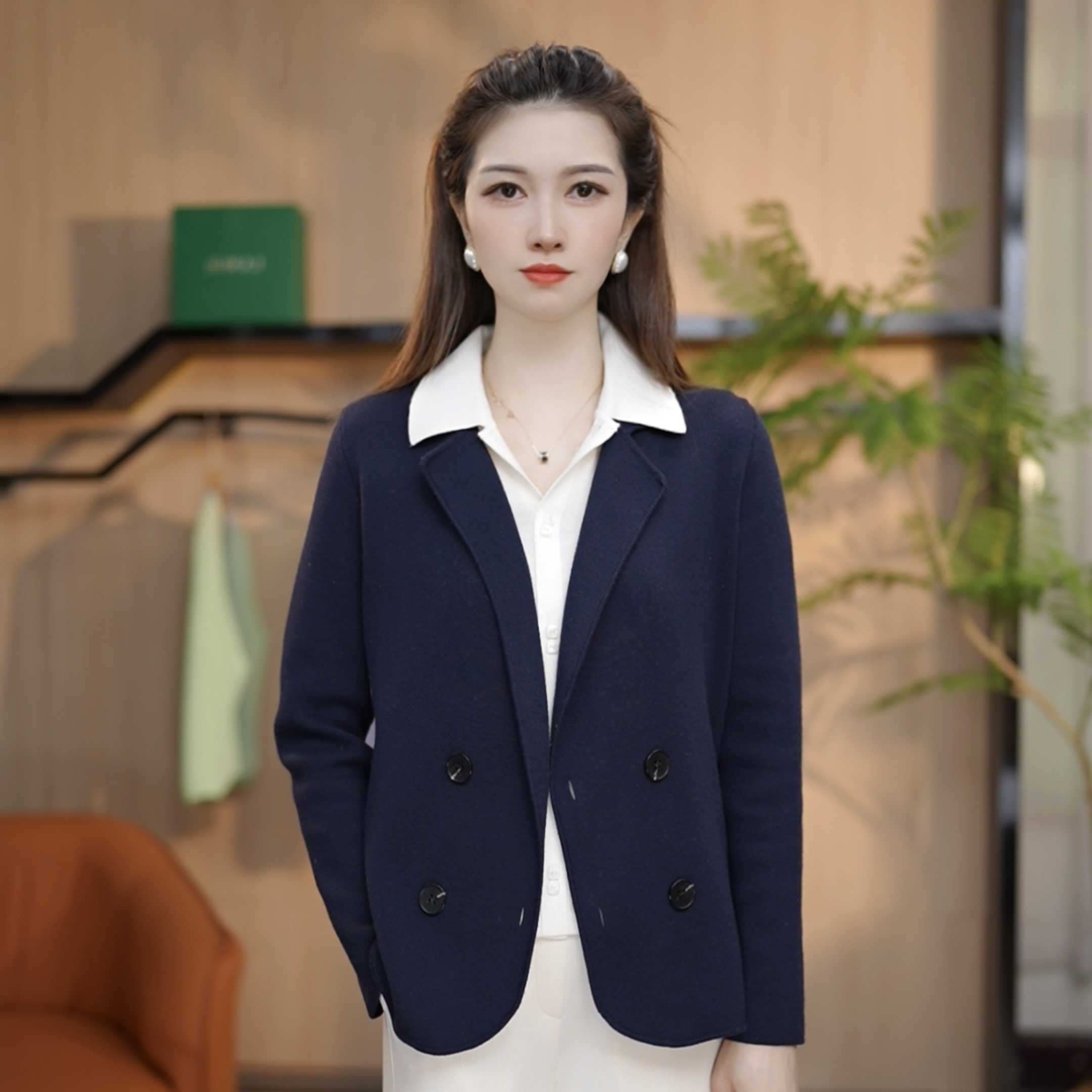 【林林定制】新款小西装精纺细羊毛纯色百搭休闲宽松西服外套3030