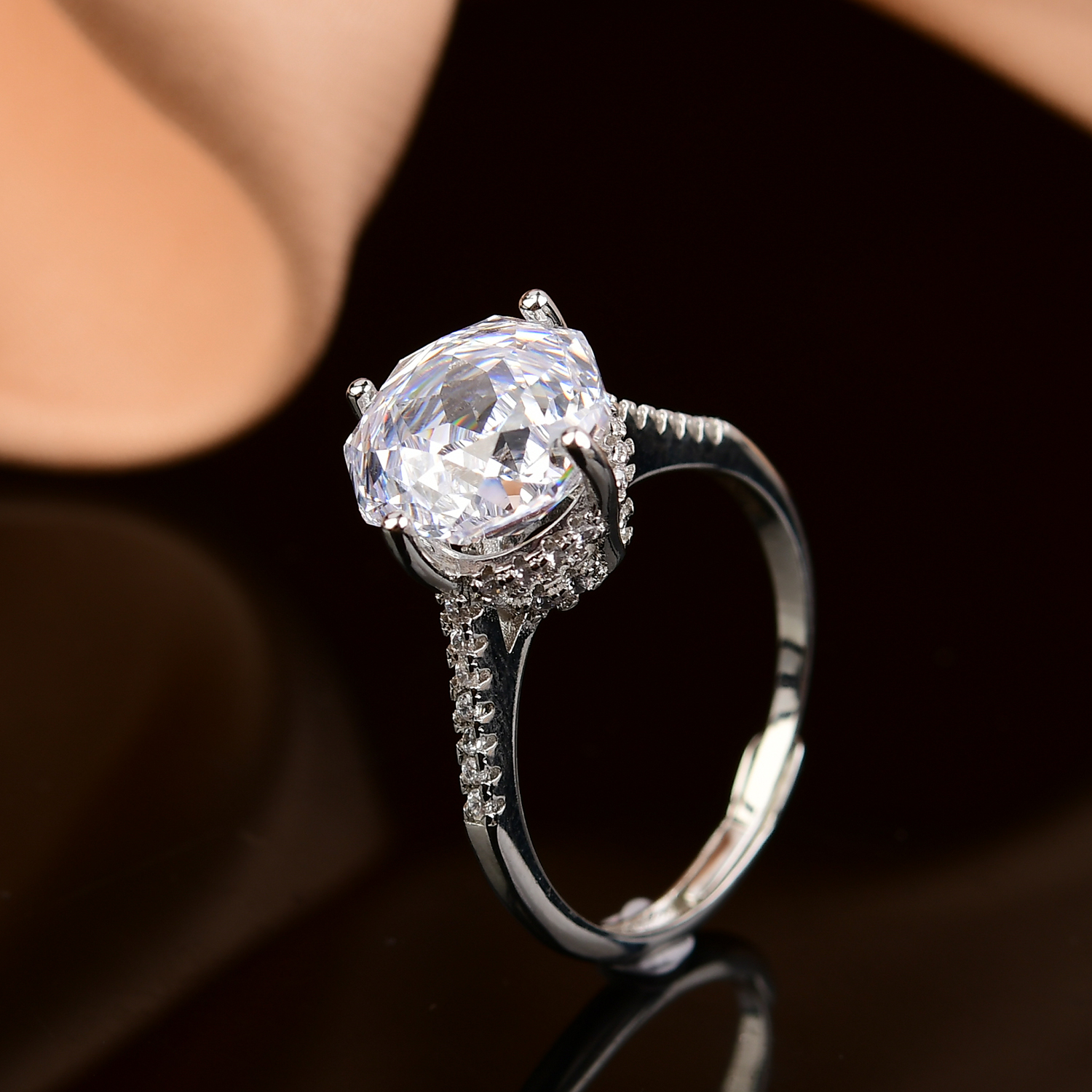 [南非甄选】 NFZX 高端定制 LC-010  菱形白色戒指  3