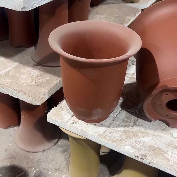 花盆紫砂微瑕一号小金钟红色