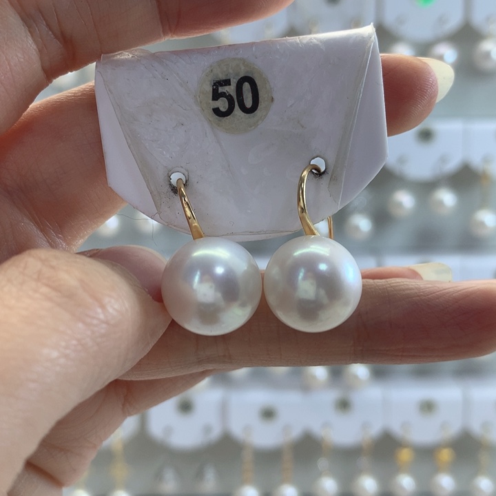 淡水珍珠耳饰银S925镶嵌