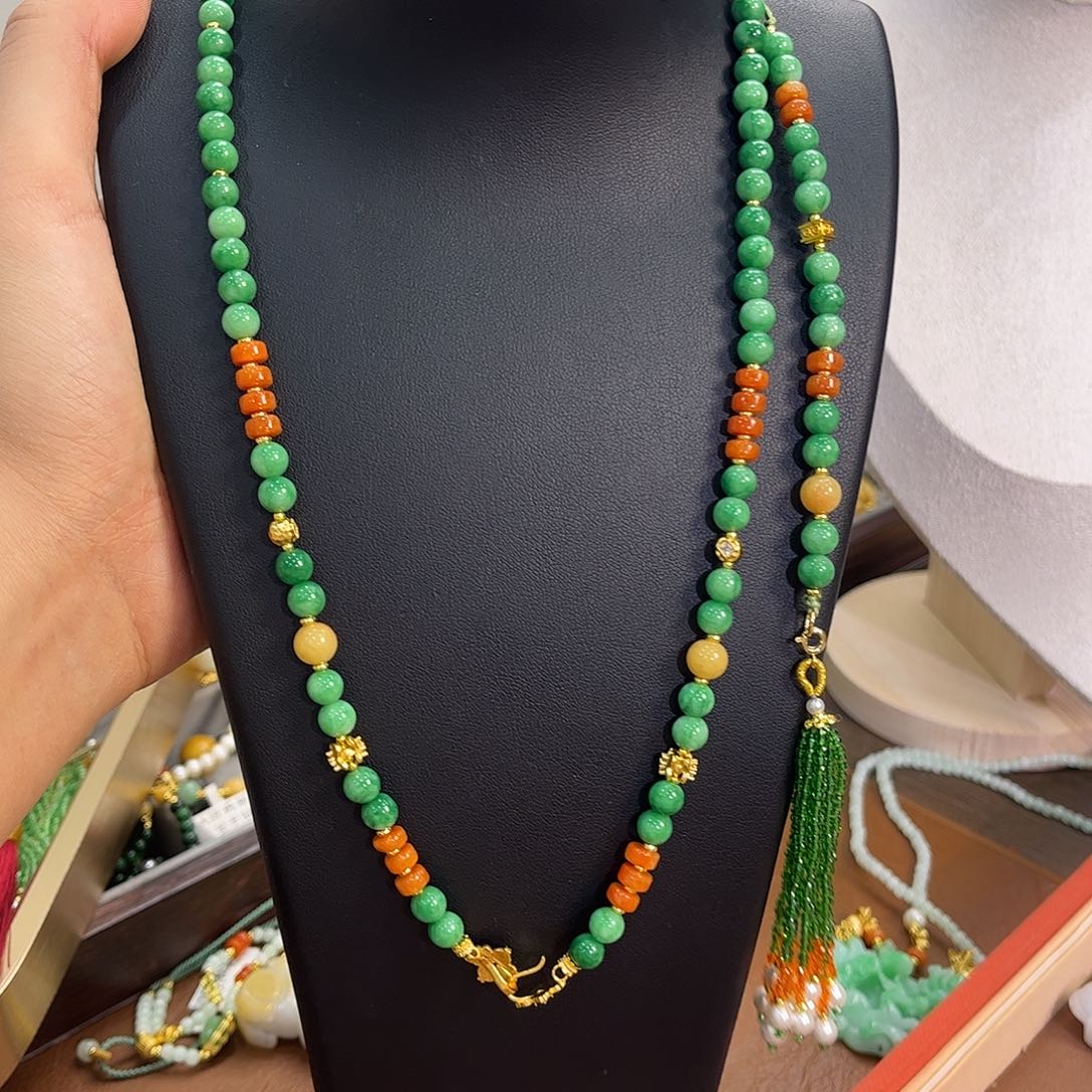 翡翠未镶嵌颈饰万能链