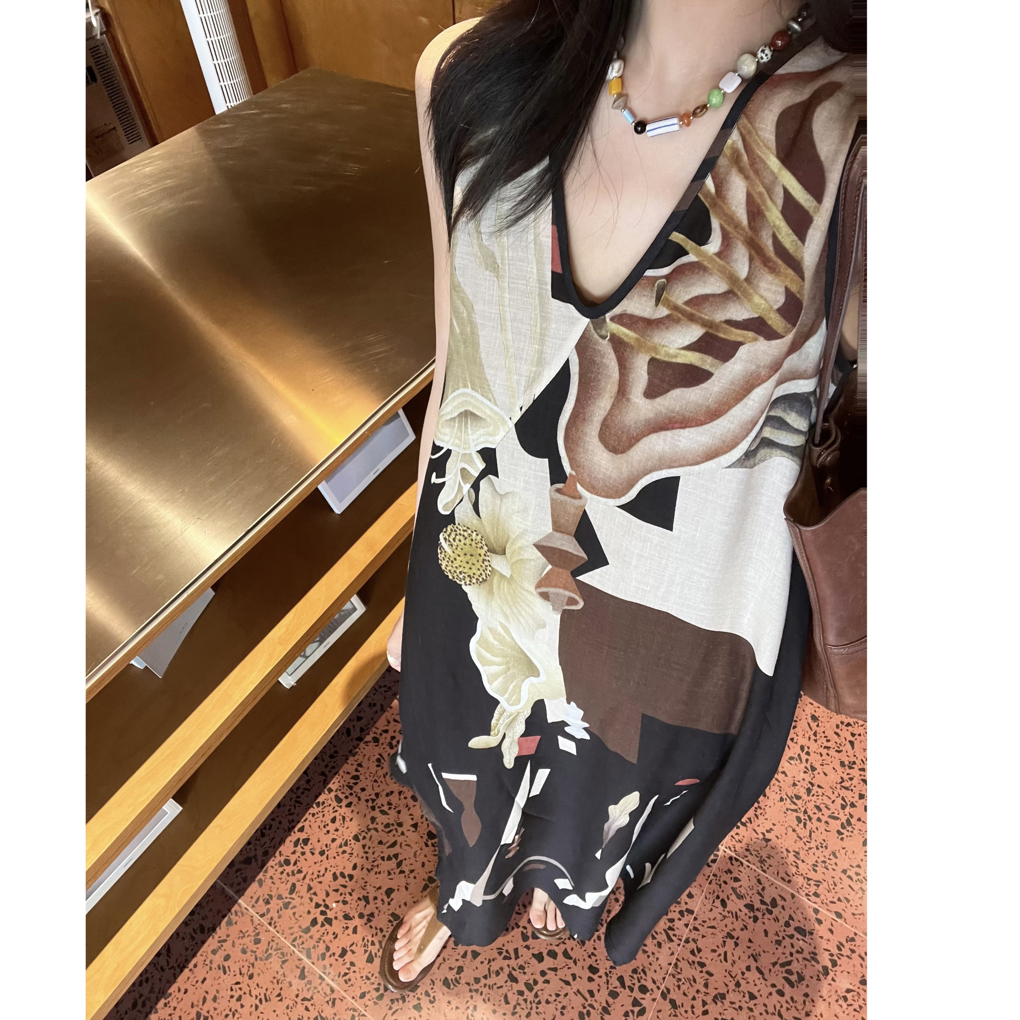 FAR ZOOM 天丝苎麻混纺连衣裙