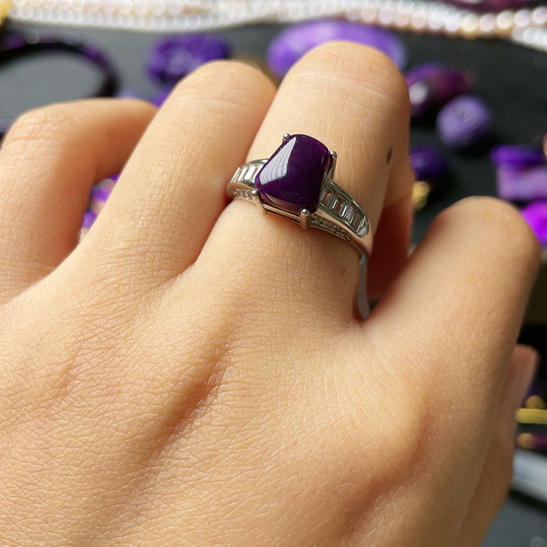 苏纪石（舒俱来）戒指银S925镶嵌