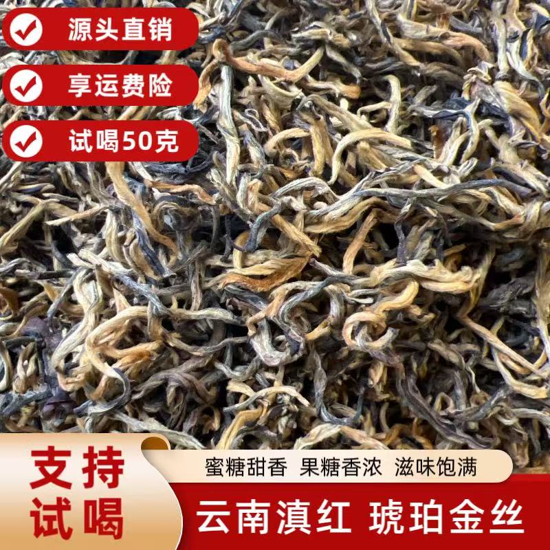 【滇红-琥珀金丝】2025年春茶（全芽）云南高山滇红茶 蜜薯香