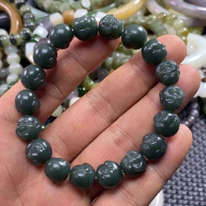 .***.和田玉未镶嵌手链