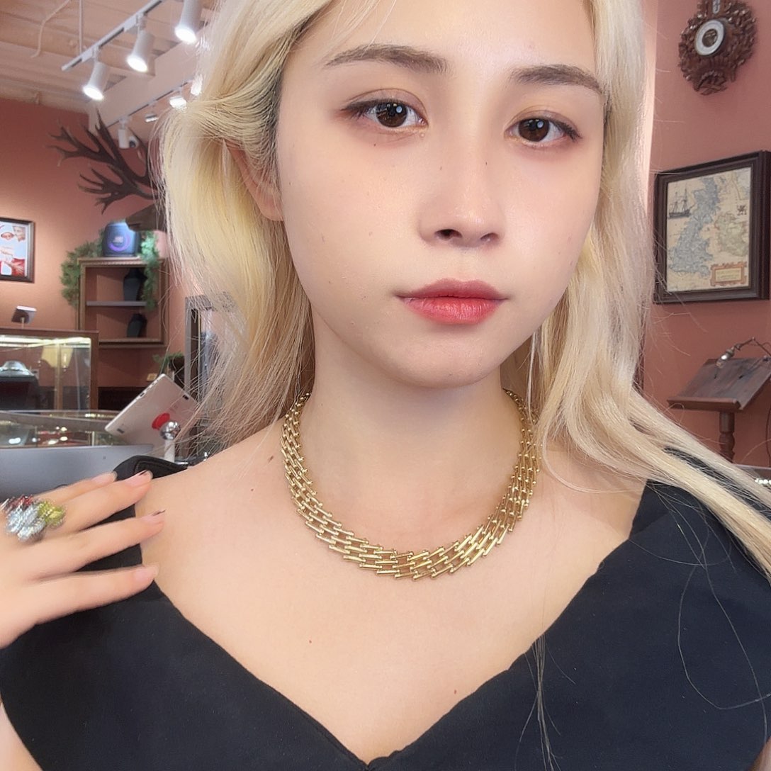 合金无素金编织项链
