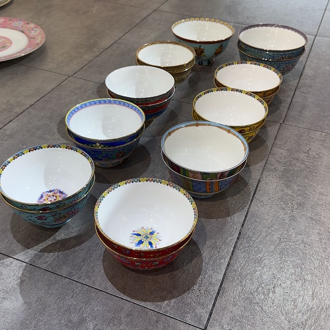 菩***草骨瓷珐琅彩工艺制作10色