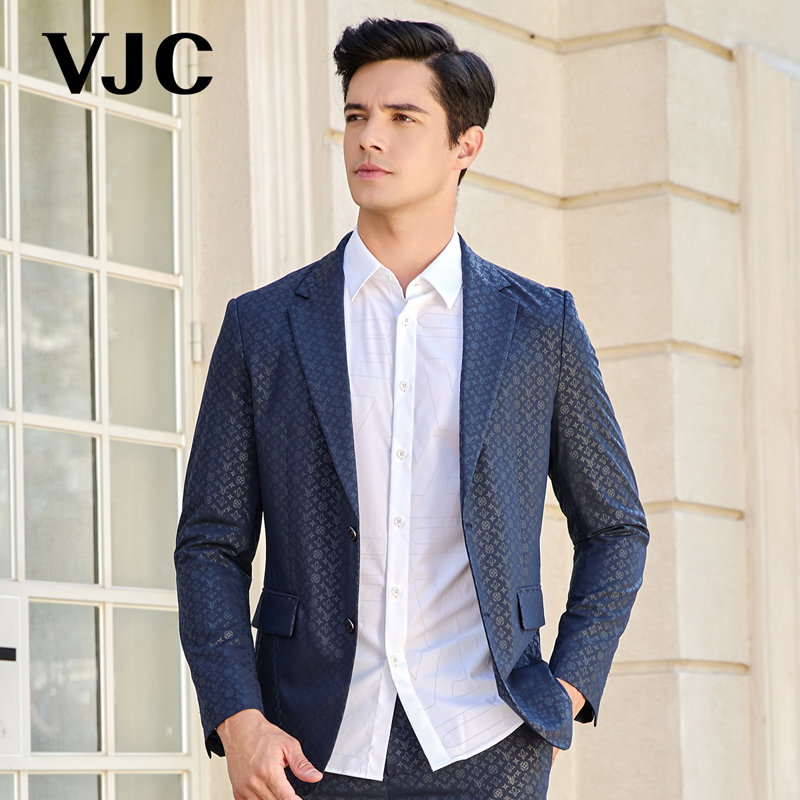 VJC/威杰思2025夏季新款男装时尚通勤平驳领西装商务B24AH3529