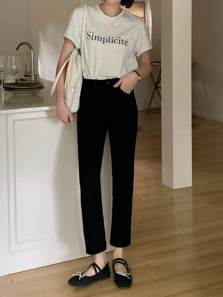 1.镇店之宝！显瘦代表！腿精小黑裤！经典必备九分直筒高腰93532