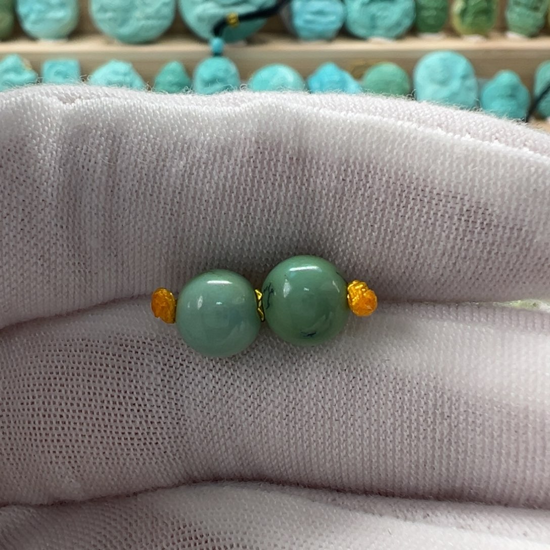 未镶嵌绿松石圆珠6.7mm
