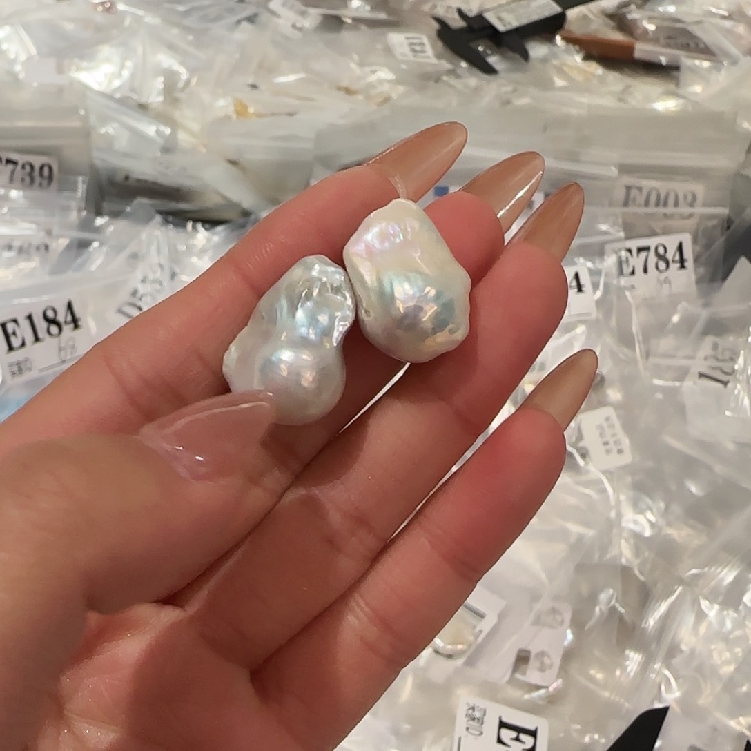淡水珍珠耳饰银S925镶嵌