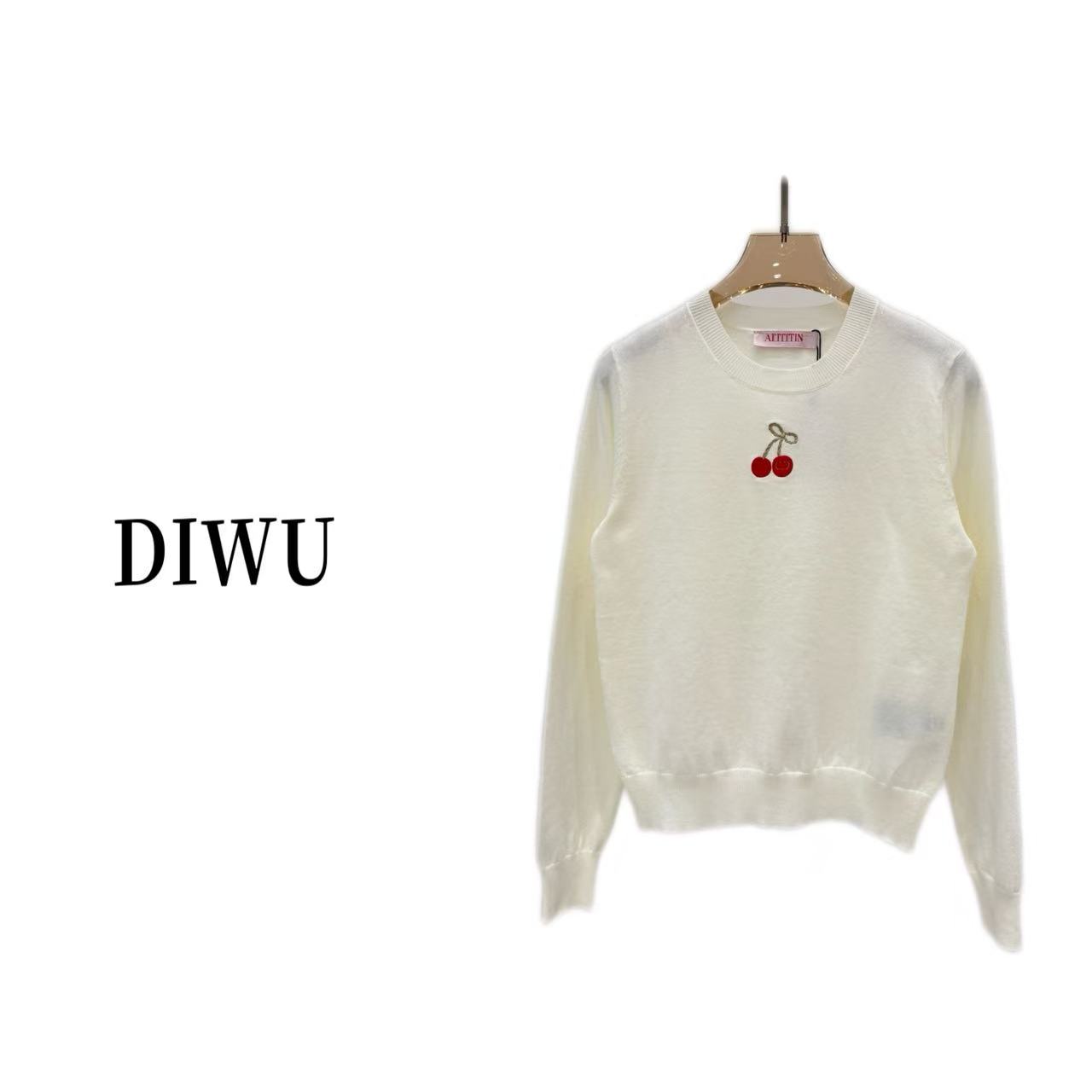 秋冬打底圆领针织刺绣长袖 百搭休闲风230