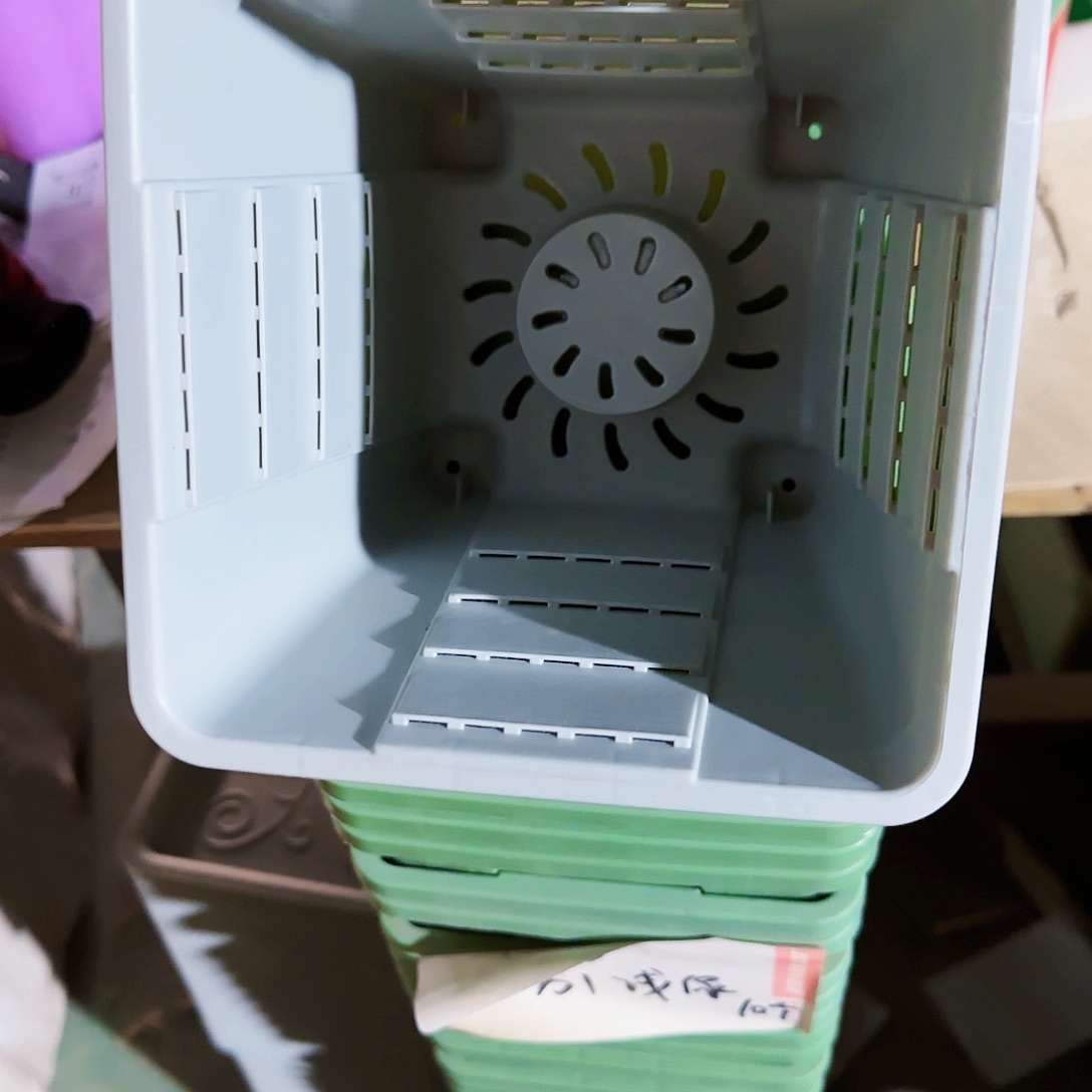 树脂方盆1#无拖灰白10