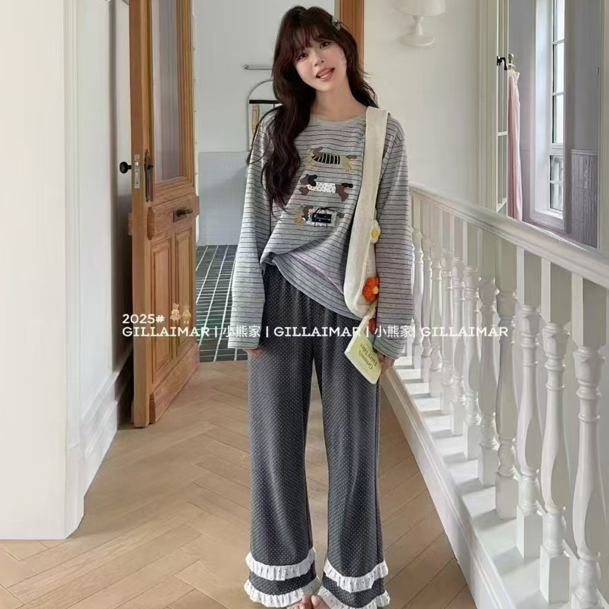 卡通腊肠狗家居服套装