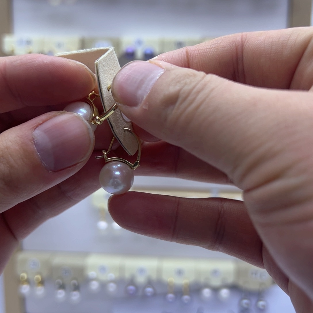 淡水珍珠耳饰银S925镶嵌