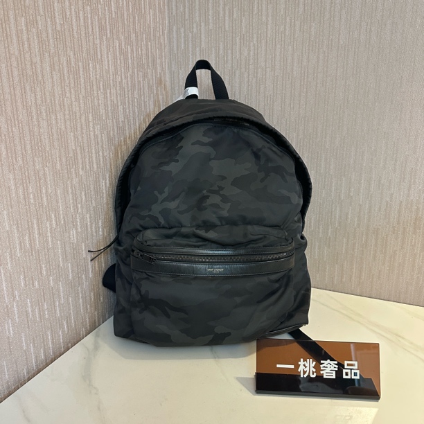 95新 YSL/圣罗兰 一桃/圣罗兰 大号双肩包
