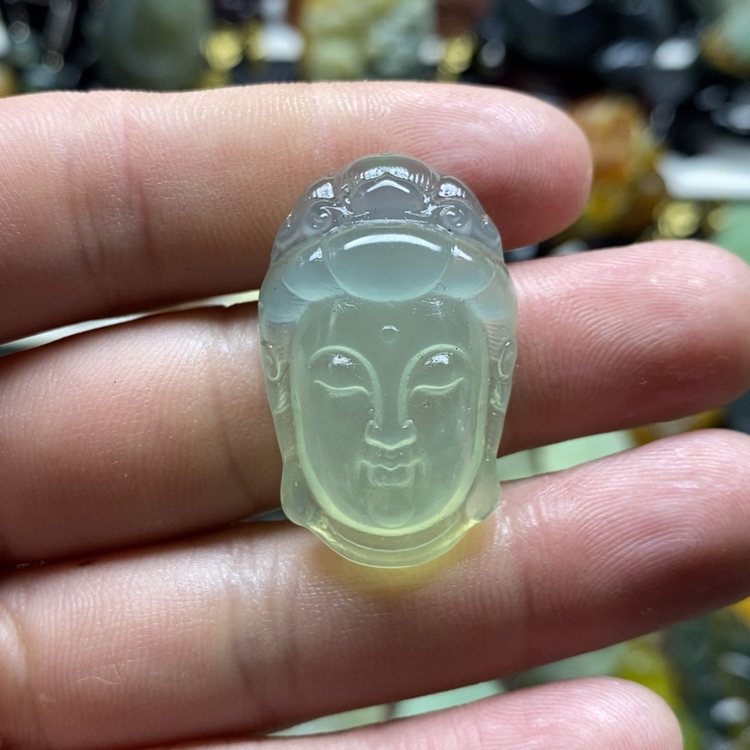 岫玉观音头吊坠未镶嵌