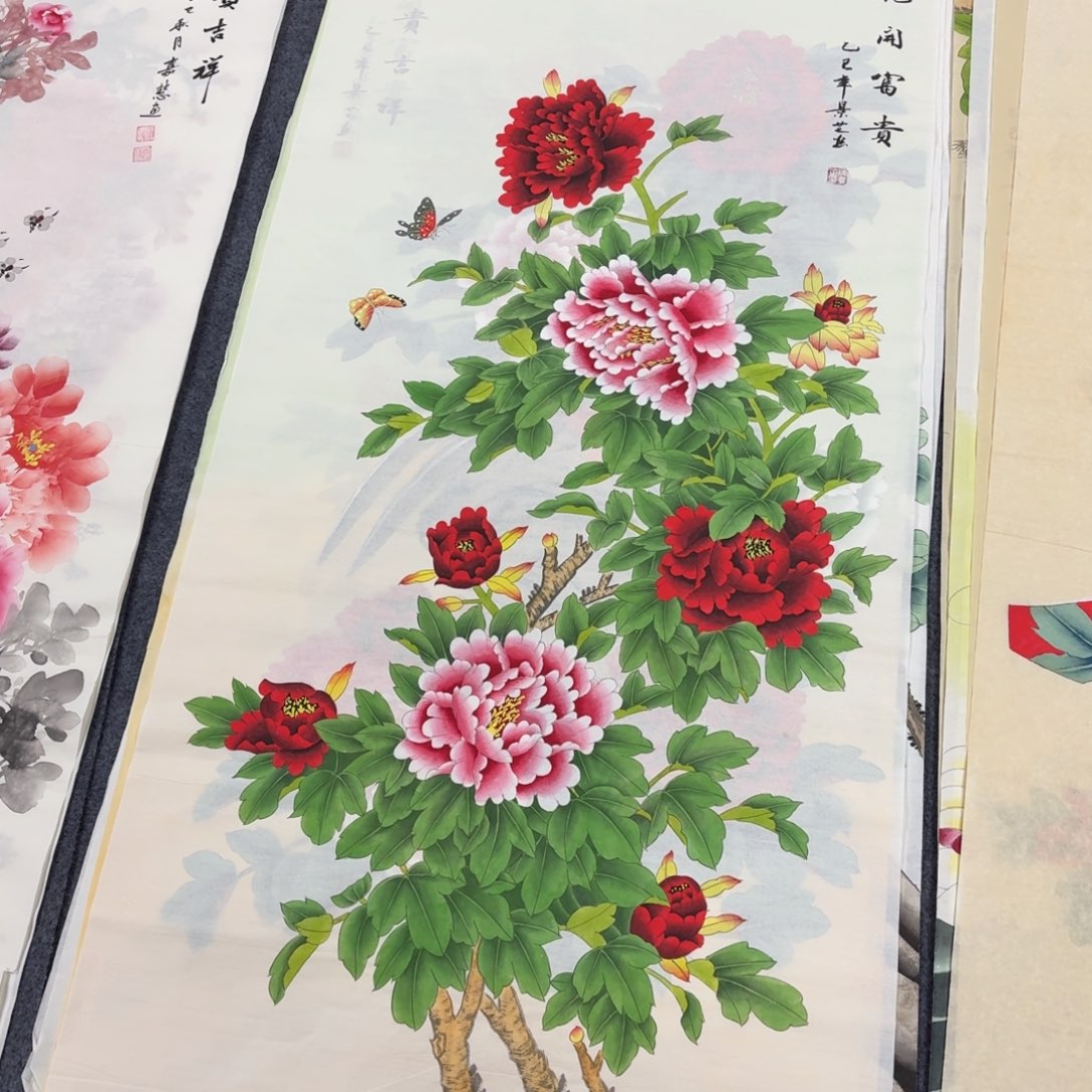 赵***悟国画140×70工笔手绘画画画