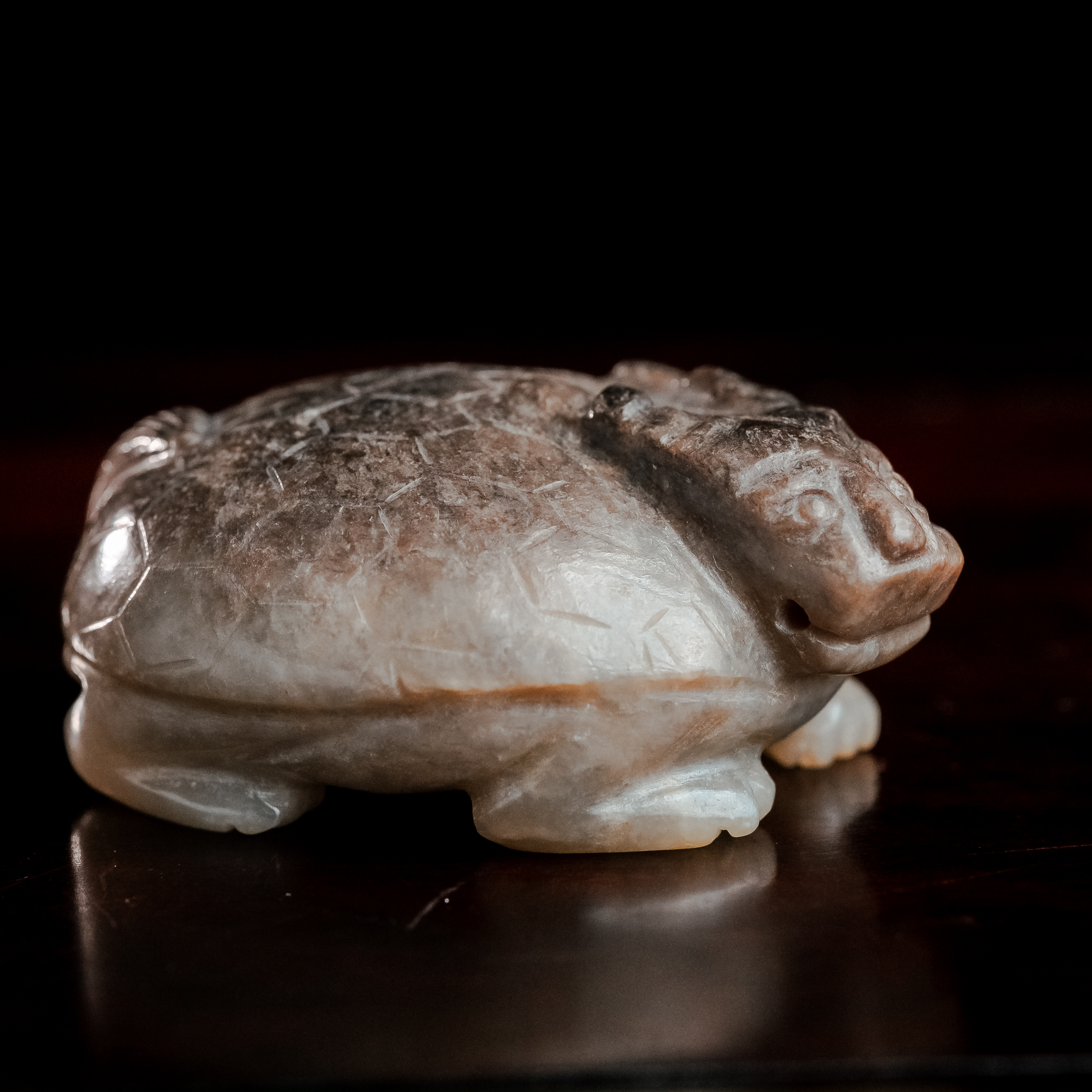 明代和田玉龙龟花件-CS