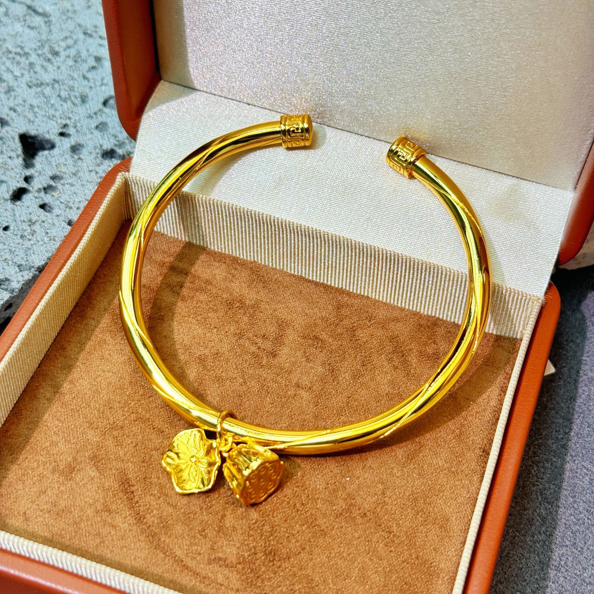  14329荷叶莲蓬开口手镯