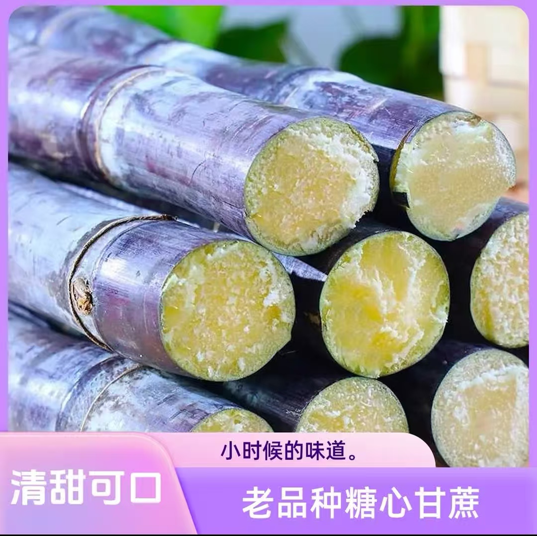 广西新鲜现砍黑皮甘蔗脆甜多汁皮薄肉厚当季水果