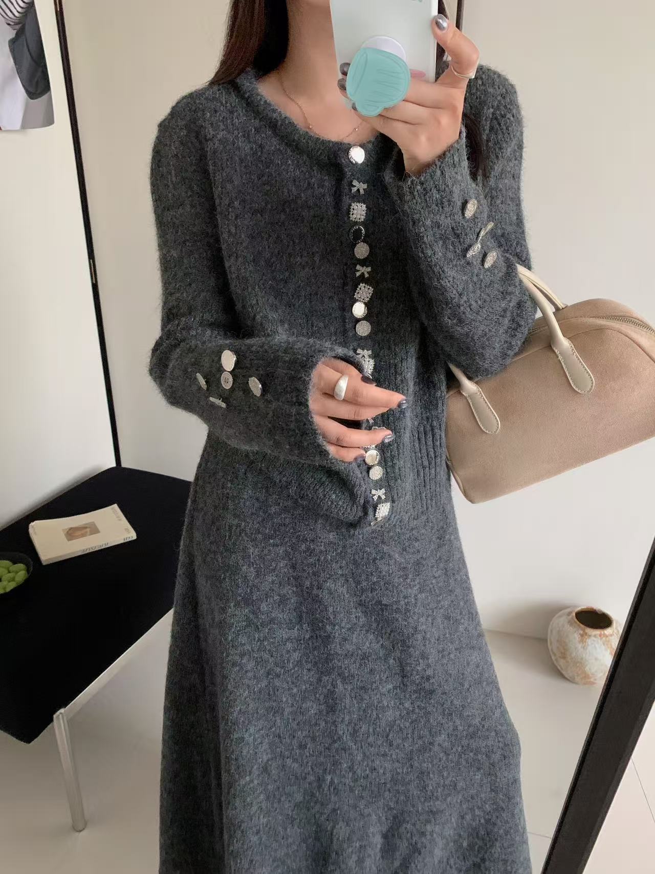 【耀眼多扣】法式学院风通勤慵懒风时尚套装女装时尚上衣开衫裙子女