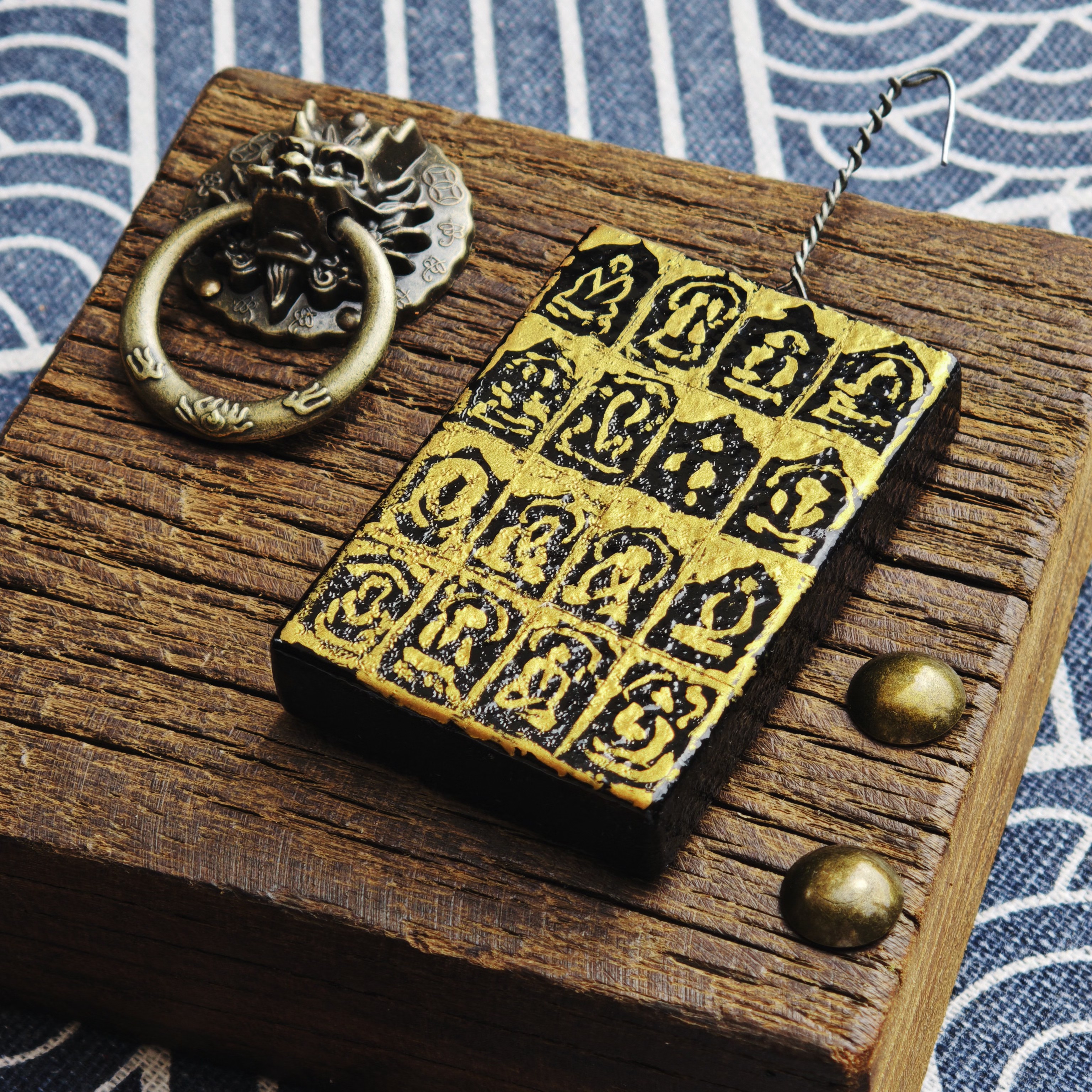 非遗大漆工艺 无事牌 车挂 随身配件