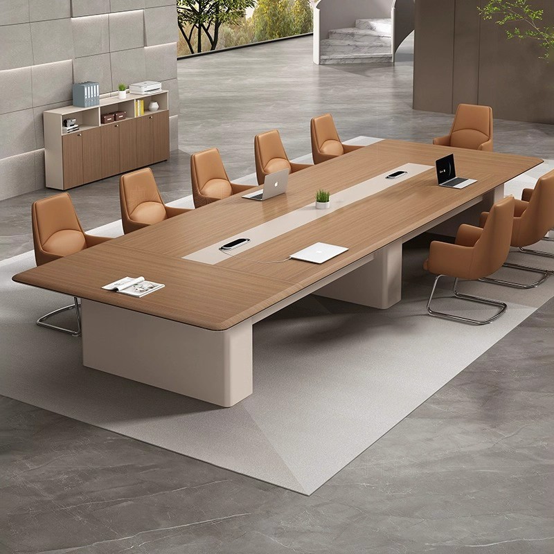 高端会议桌长桌简约现代大型长条桌子吸塑长方形轻奢高级感洽谈桌