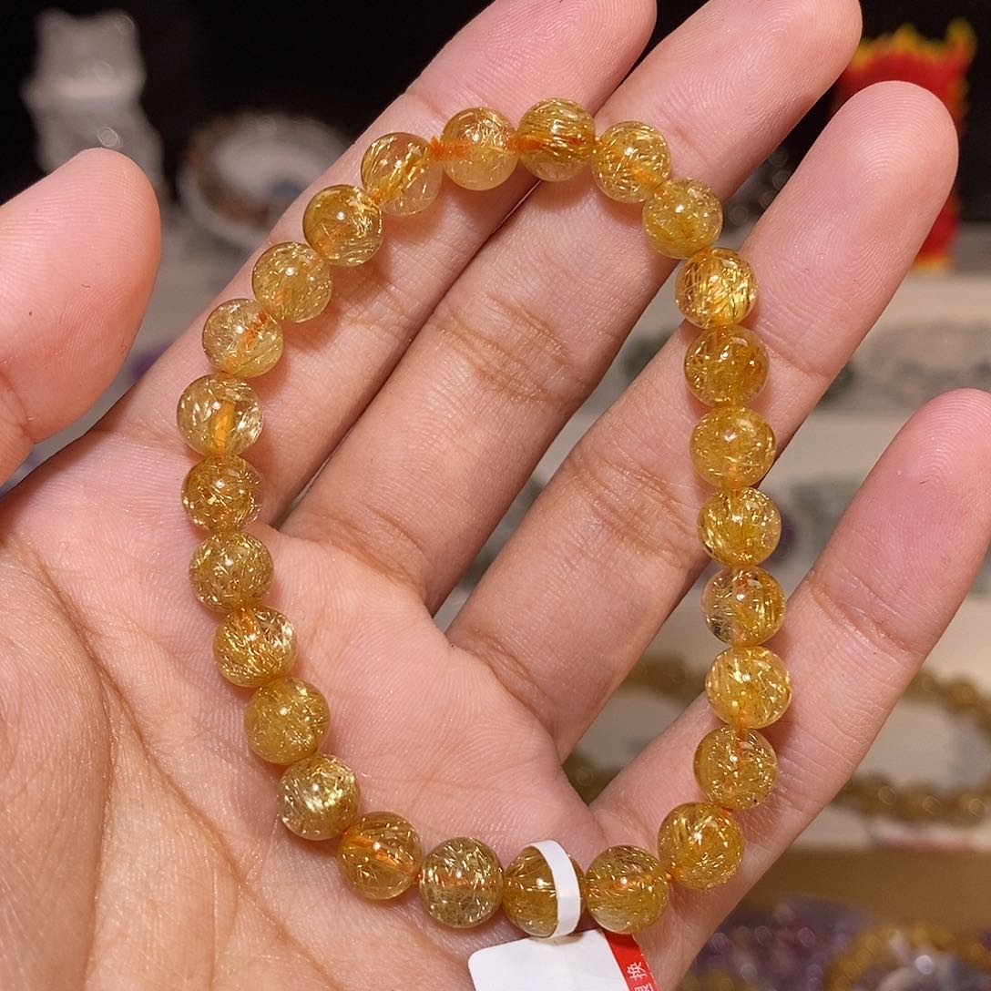 【闪购商品】发晶手串未镶嵌李*姐烟花钛晶7mm