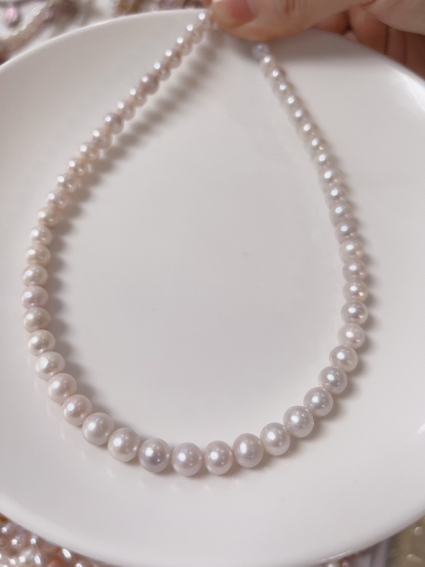 链子925银 11仙气灰紫卡6.5-7.5项链