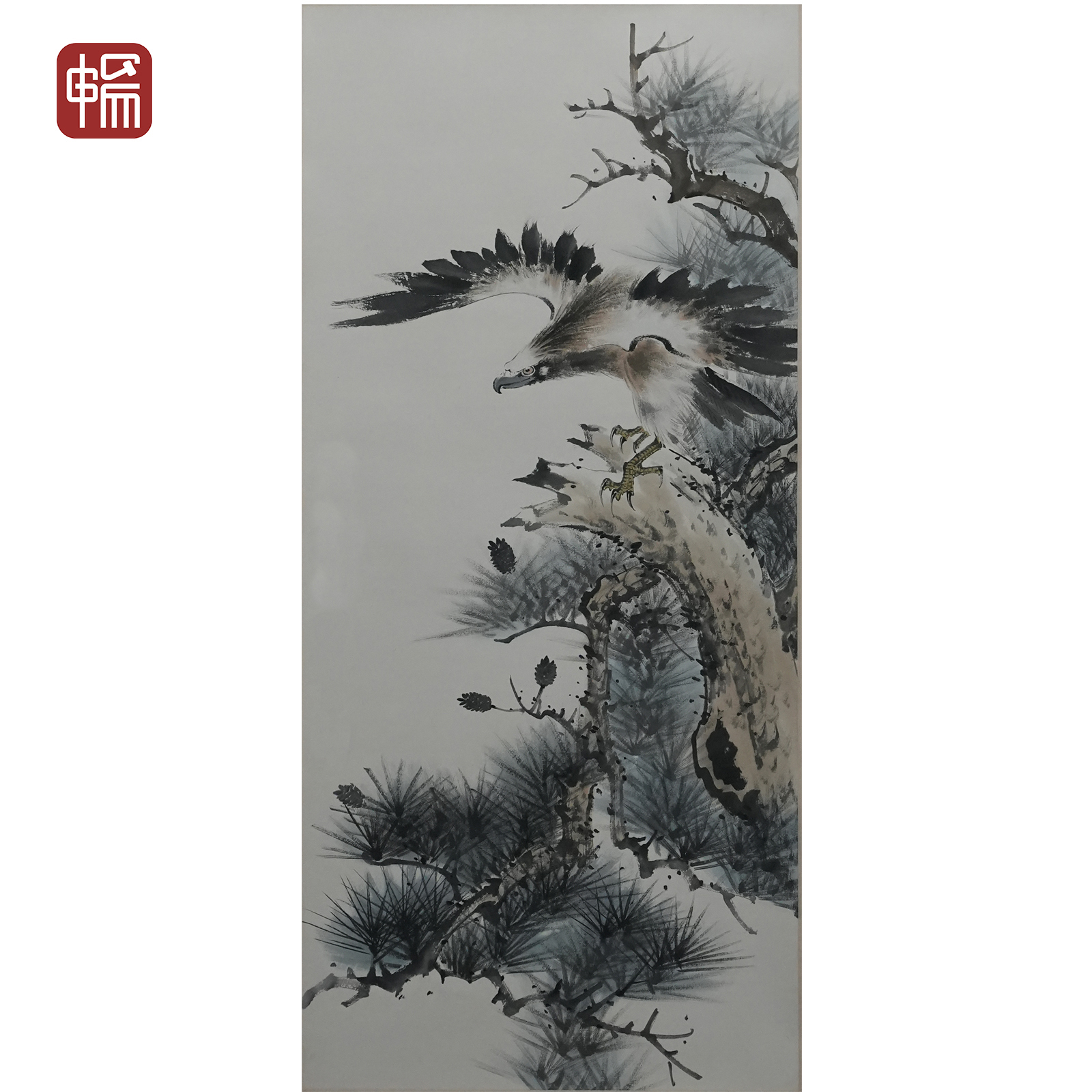 DS002 1932年作《松鹰图》95.5*44（3.78） 纸本立轴   ZP 