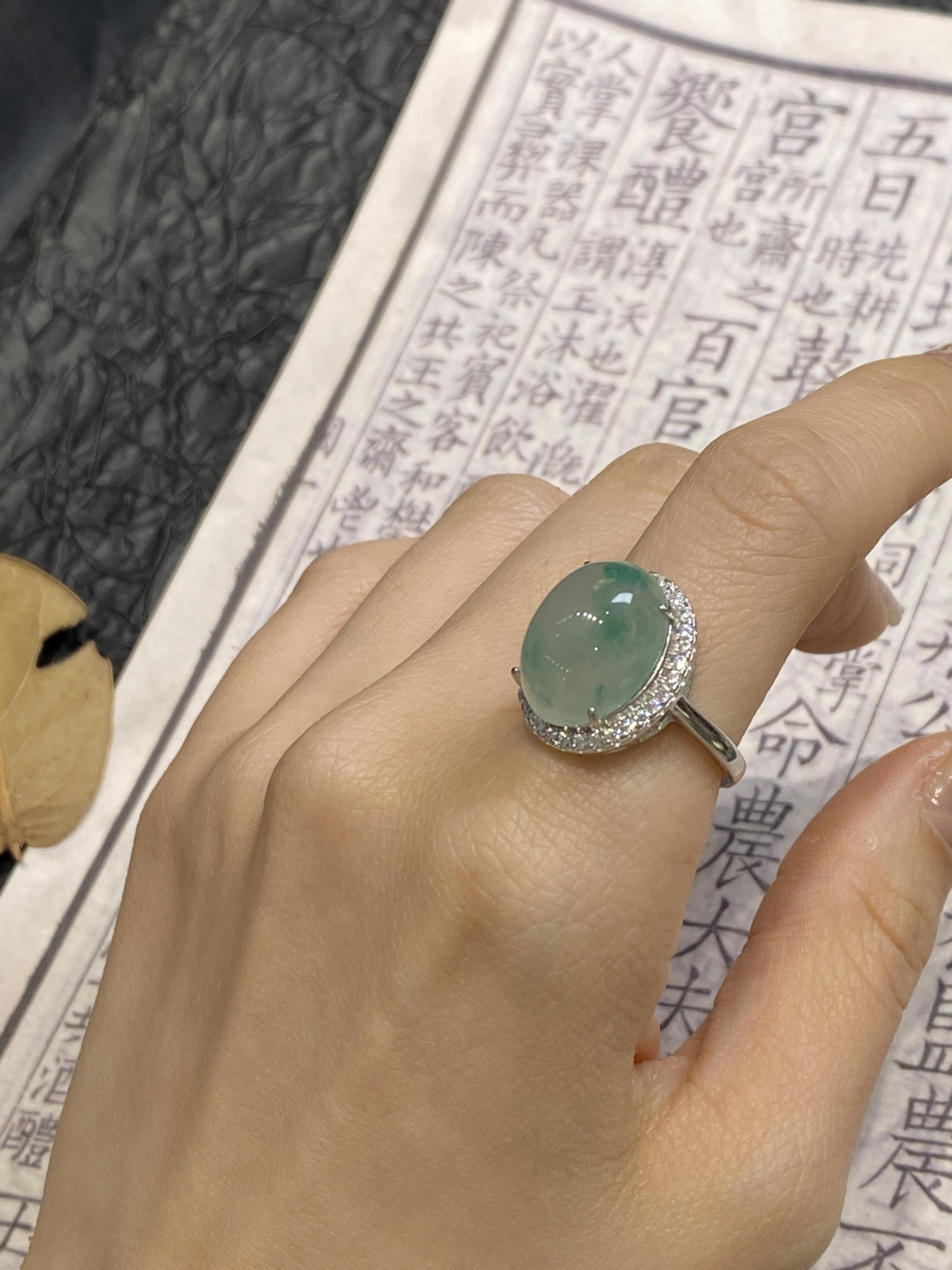 天然非洲翠活口戒指多样性发发货