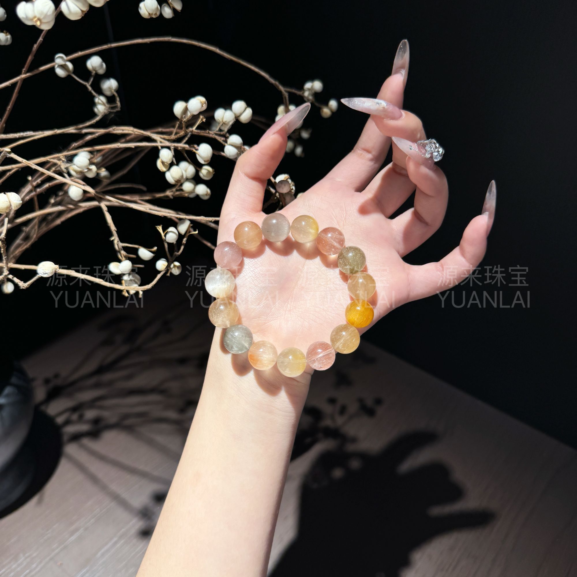 *致命温柔*彩钢丝兔毛手串YY3593