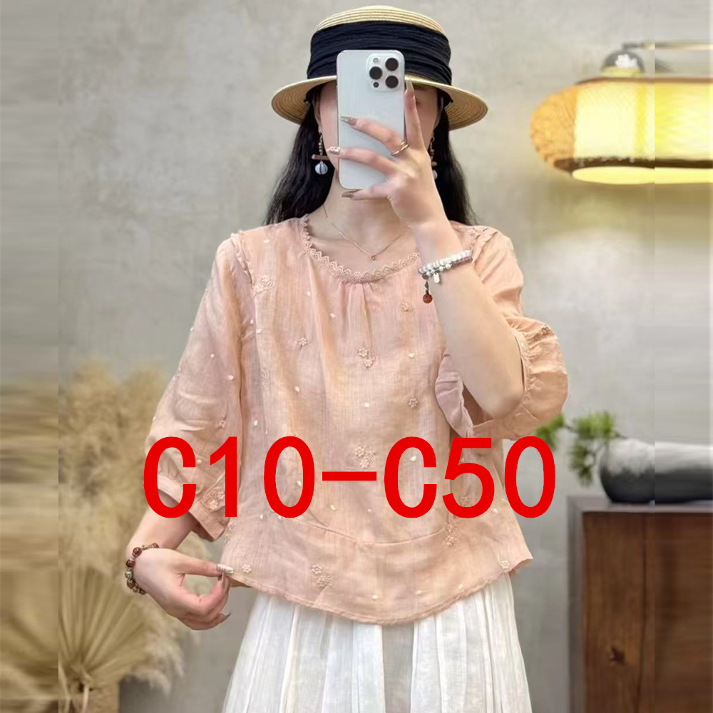 【C01-C50】苎麻高货~对应编码下单~夏季新款苎麻衬衫女装小衫上衣