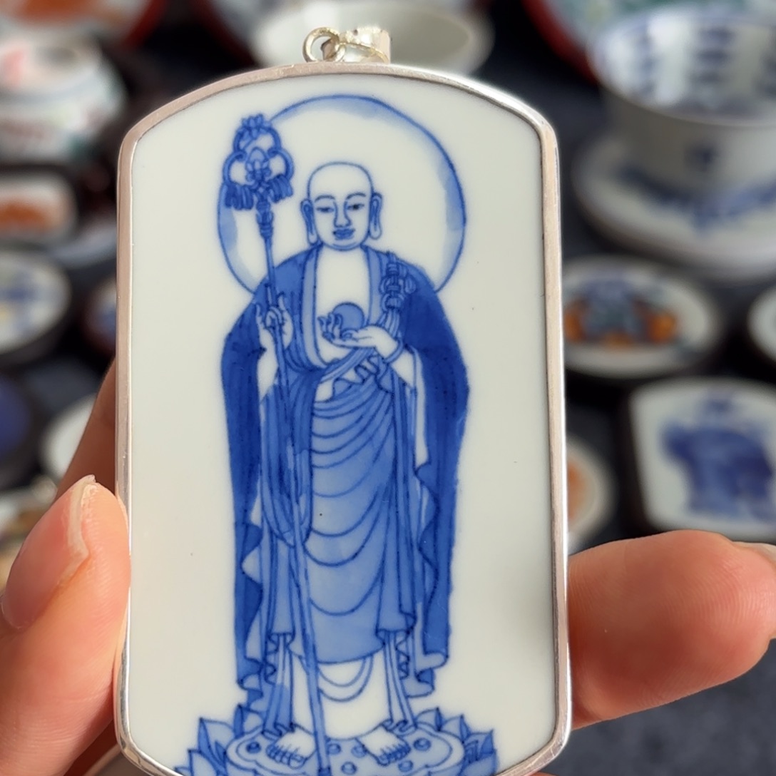 瓷片一****方地藏王菩萨一个