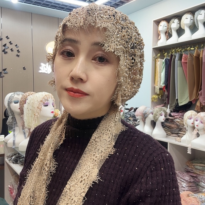 品牌高货帽子披肩香槟金色